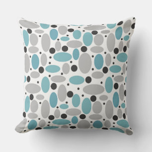 blue gray bean polka dot retro pattern home decor  cushion