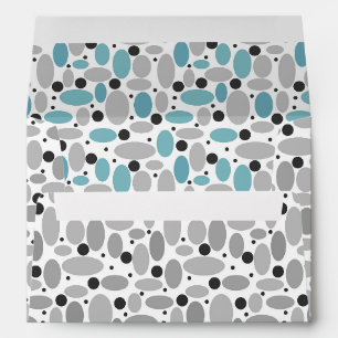 blue gray bean polka dot retro pattern home decor envelope