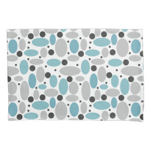 blue gray bean polka dot retro pattern home decor  pillowcase
