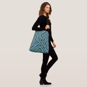 "BLUE GRAY GEOMETRIC DIAGONAL" Tote Bag