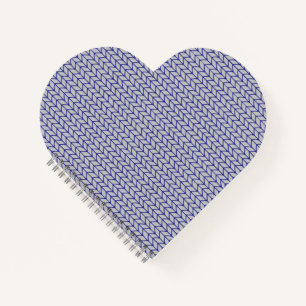 BLUE GRAY KNIT Heart Shape Spiral Notebook