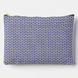 BLUE GRAY KNIT Large Accessory Pouch