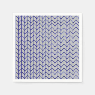 BLUE GRAY KNIT Standard Cocktail Paper Napkins