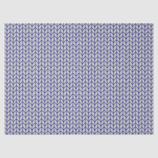 BLUE GRAY KNIT Tissue Paper (Front)