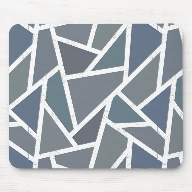 Blue-gray mosaic pattern mouse mat (Front)