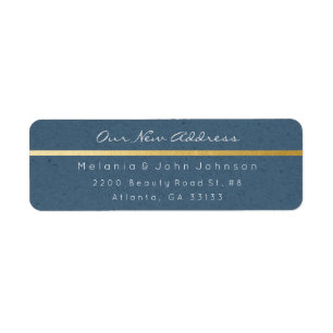 Blue Gray Paper Kraft White New Adress RSVP
