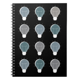 Blue Gray Simple Lightbulb Scandinavian Repeat Notebook
