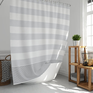 Blue Gray Turkish Stripe Shower Curtain
