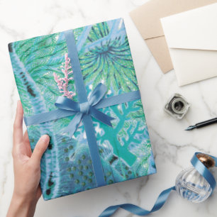 Blue Great Barrier Reef Echinoderms   Vintage Wrapping Paper
