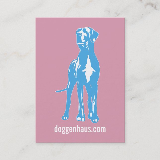 Blue Great Dane Business Card (Front)