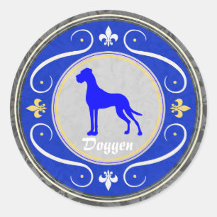 Blue Great Dane Classic Round Sticker