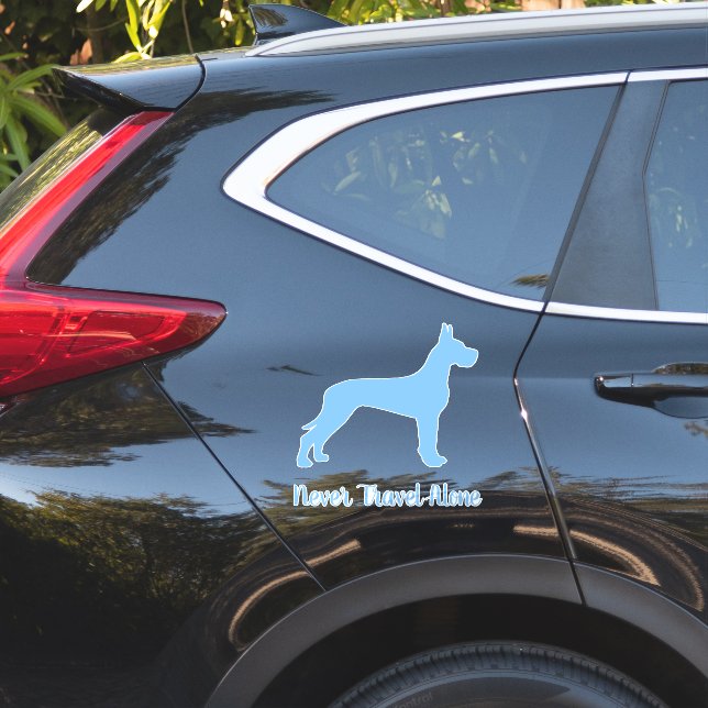 Blue Great Dane Dog Car Decal, Vinyl Sticker (Car Side)