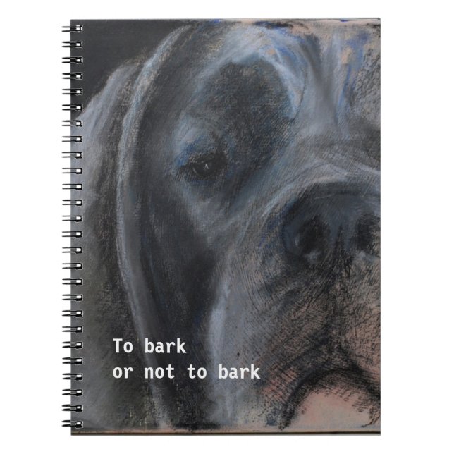 Blue Great Dane Face Notebook (Front)