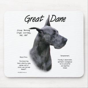 Blue Great Dane History Design Mouse Mat