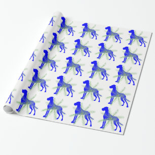 Blue Great Dane Wrapping Paper