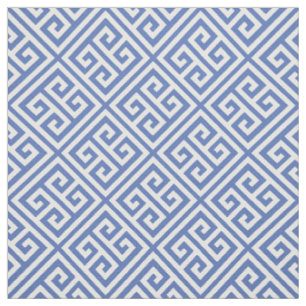 Blue Greek Key Fabric