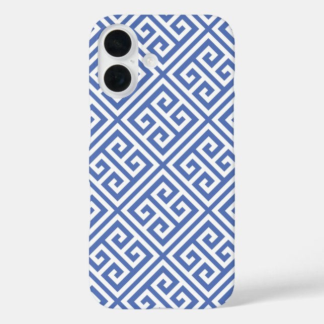 Blue Greek Key Pattern Case-Mate iPhone Case (Back)