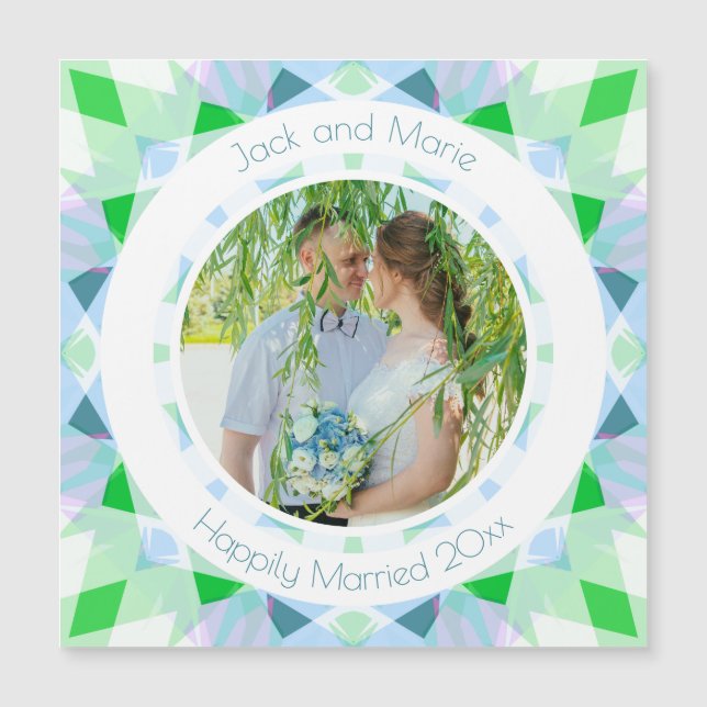 Blue Green 4th Wedding Anniversary Keepsake Gift (Front)