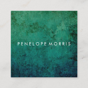 Blue Green Abstract Beauty Stylist   Square Business Card