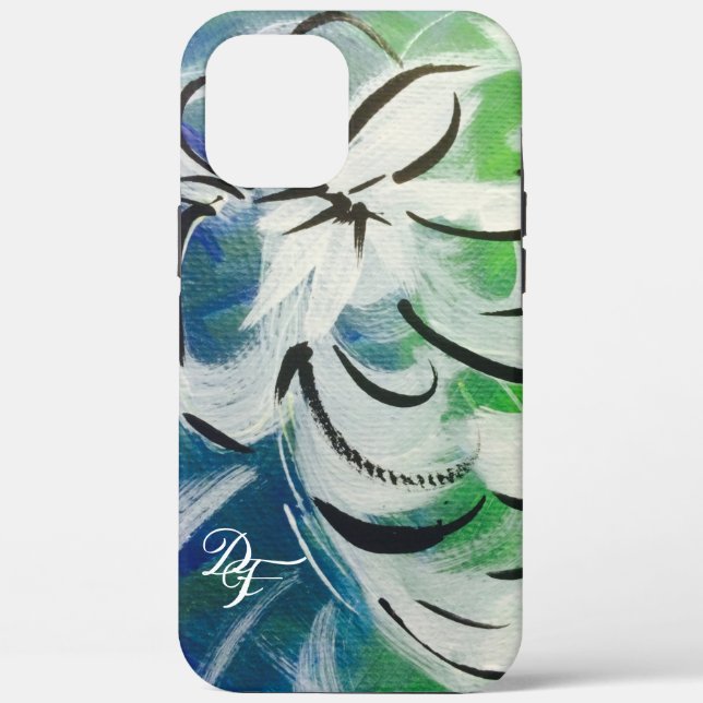 Blue Green Abstract Flower Phone Cases (Back)