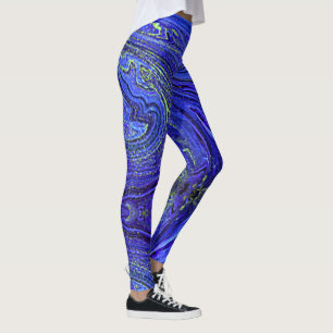 Blue Green Abstract Leggings