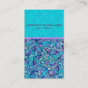 Blue-Green Abstract Ornate Swirls 2 Business Card