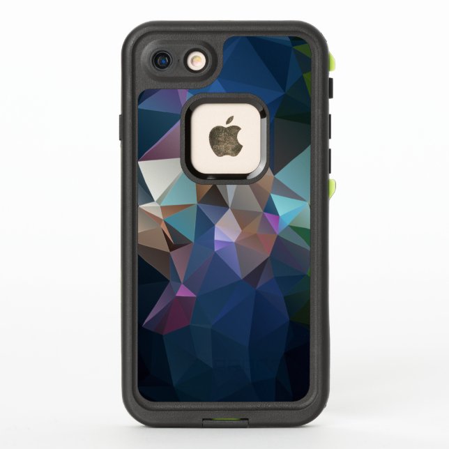 Blue Green Abstract Pyramid Art LifeProof iPhone Case (Back)