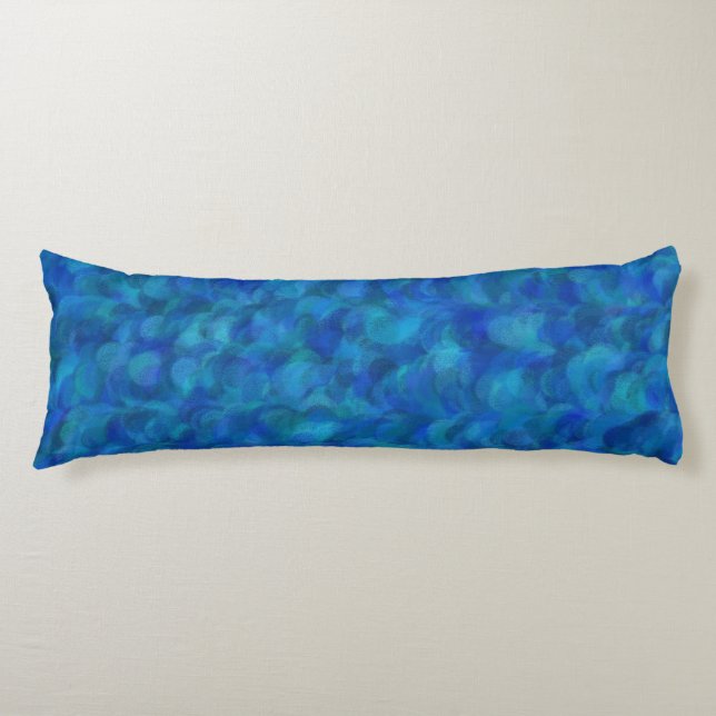 Blue Green Abstract Seamless Pattern Body Cushion (Front)