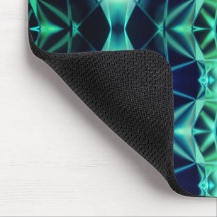 Blue-green acrylic rapport, neon mirroring shapes mouse mat