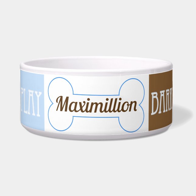 Blue Green and Brown Checks with Dog's Name Pet (Front)