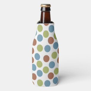 Blue, Green, and Brown Dots  Bottle Cooler