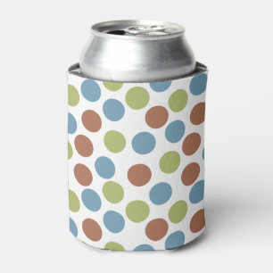 Blue, Green, and Brown Dots  Can Cooler