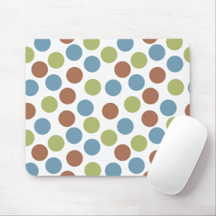 Blue, Green, and Brown Dots  Mouse Mat