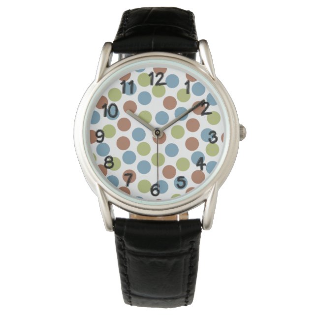 Blue, Green, and Brown Dots  Watch (Front)