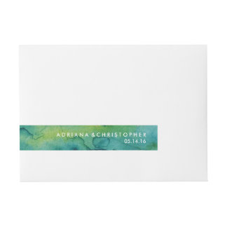 Blue Green and Gold Splatter Custom Wrap Label