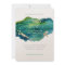Blue Green and Gold Splatter Wedding Invitation