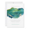 Blue Green and Gold Splatter Wedding Invitation
