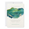 Blue Green and Gold Splatter Wedding Invitation