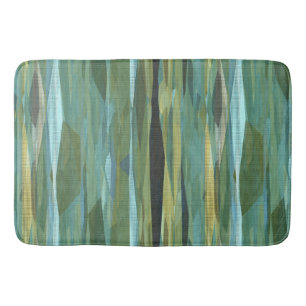 Blue Green and Grey Modern art Bath Mat