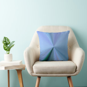 Blue Green and Lavender Chimerical Abstract Floral Cushion