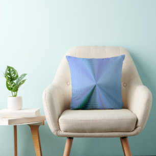 Blue Green and Lavender Whimsical Abstract Floral Cushion