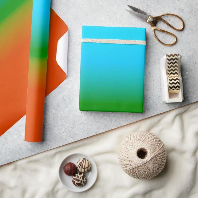 Blue Green and Orange Gradient Wrapping Paper (Crafts)