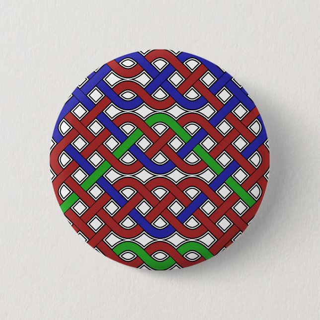 Blue, Green and Red Celtic Knots 6 Cm Round Badge (Front)