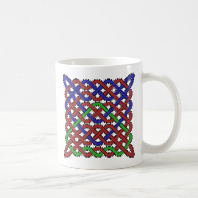 Blue, Green and Red Celtic Knots Coffee Mug (Right)
