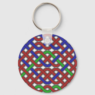 Blue, Green and Red Celtic Knots Key Ring