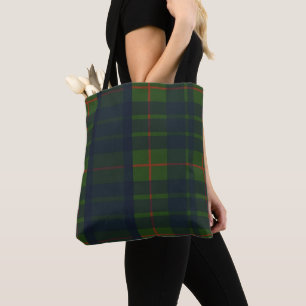 Blue Green and Red Plaid Tote Bag Cross Body Bag