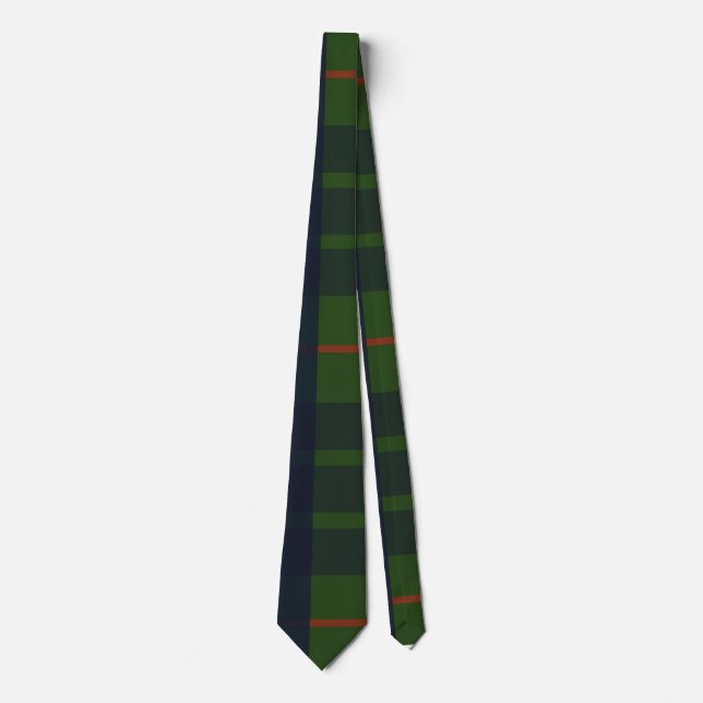 Blue Green and Red Tartan Plaid Tie (Front)