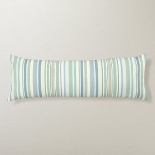 Blue Green and white stripes Body Cushion