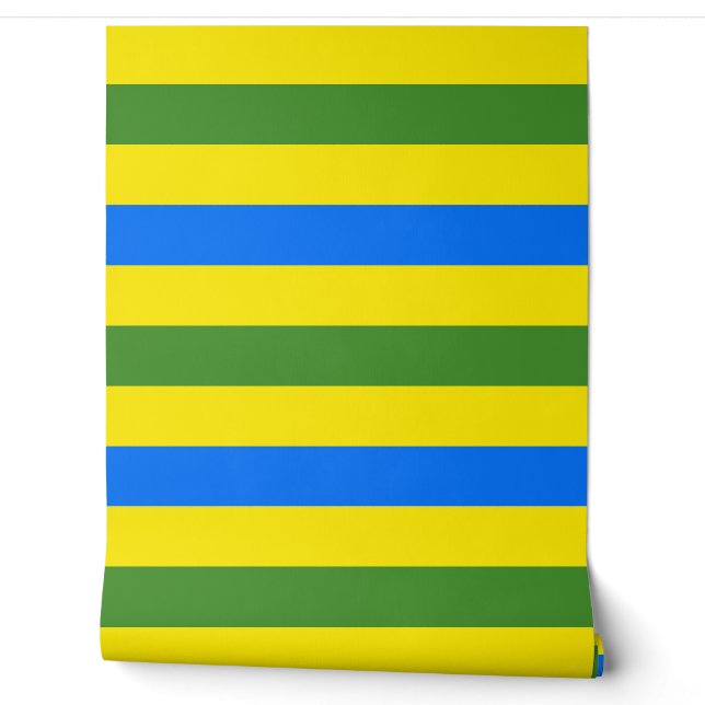 Blue Green and Yellow Stripes Design Wallpaper (Unrolling)