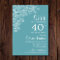 Blue Green Aqua Pine Branch Surprise 40th Birthday